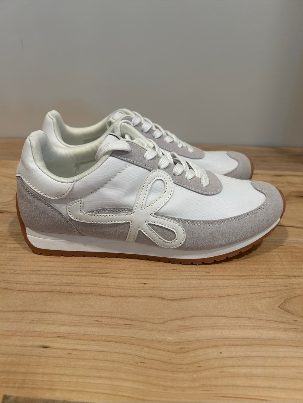 White and Light Gray Women's Sneaker - Casual Athletic Style